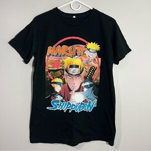 Naruto Shippuden Sasuke Ninja Anime Manga Black Short Sleeve T-Shirt Mens Large